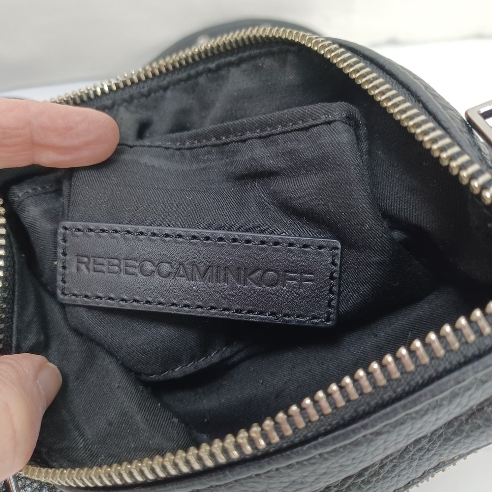 Rebecca Minkoff Crossbody Bag Black Leather Boho Biker - Picture 7 of 15